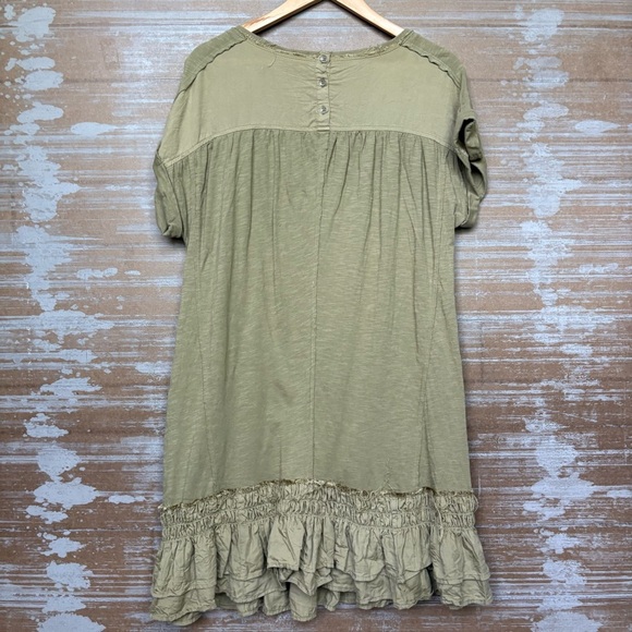 Anthropologie Daily Practice Sloan Ruffle Tunic Green Lounge Preppy Womens XS - Picture 4 of 6